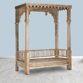 Indian Hand Carved Solid Wood Daybed D7